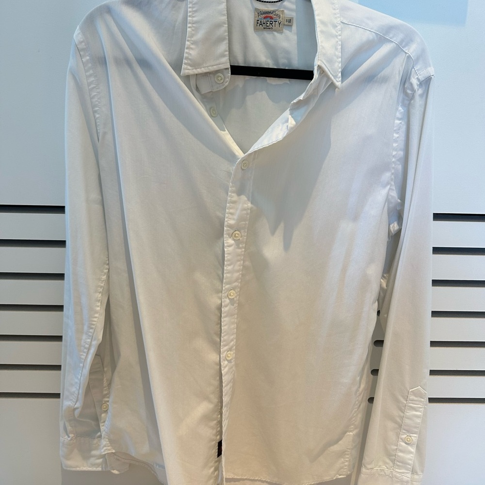 Faherty Men's Classic White Casual Shirt